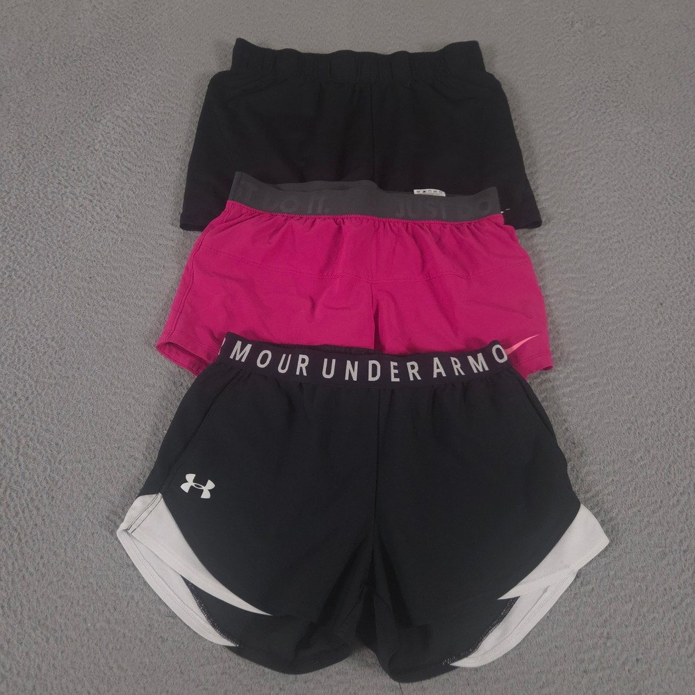 LOT OF 3 Nike x Under Armour Shorts Womens S Multi Dri-Fit Attack Play Up 3.0